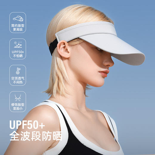 夏季新款简约防晒空顶帽女加长帽檐户外防紫外线运动跑步遮阳帽子 商品图1