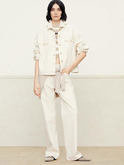 新年折扣 2502315   白色牛仔外套 弹力外套 商品图0