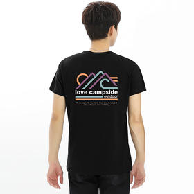 【95棉亲肤透气】男士微弹短袖T恤 户外露营简约风印花 合体显瘦 NMT-2200