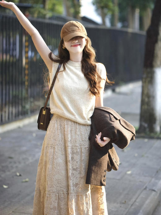 【百图lulu定制】【花非花蕾丝裙】蕾丝刺绣 花边摆 蕾丝长裙 商品图4