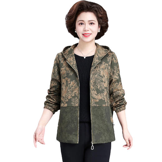 XY-6619妈妈春装外套2025新款中老年人春秋季休闲夹克上衣奶奶大码风衣女 商品图4
