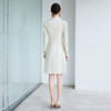 IWY/高级感米白色缎面西装连衣裙女春季长袖新款职业裙装Q1014 商品缩略图4