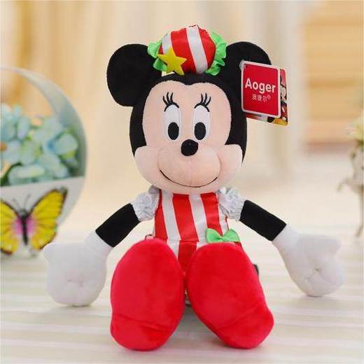 情侣米奇米妮玩偶米老鼠公仔草莓蝴蝶结连衣裙米妮背带裤大耳米奇 商品图0