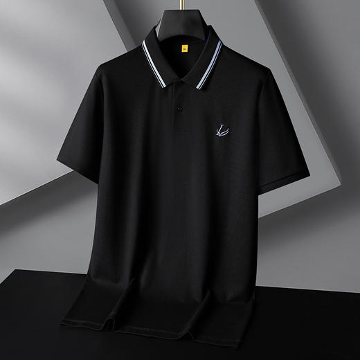 【桑蚕丝】【莫代尔】【亚麻】【DG】大依优型大码男装轻奢短袖POLO衫桑蚕丝体恤衫夏季翻领上衣运动T恤男士胖子 商品图3