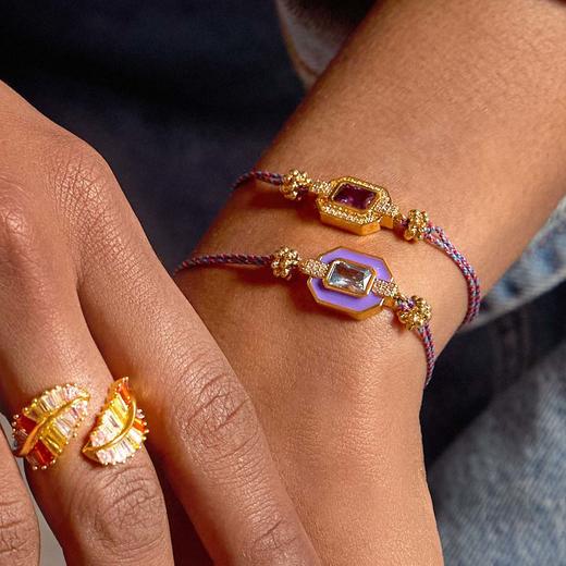 订购8周到｜MYA-BAY-AMETHYSTE SHINY ART DECO-紫色宝石 手链 ［比利时设计师］ 商品图1