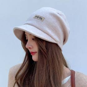 网红渔夫帽子春秋款潮款女时尚大头围春季新款短帽檐堆堆帽显脸小