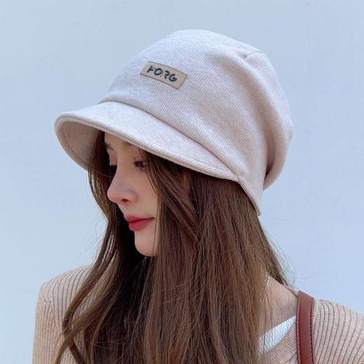 网红渔夫帽子春秋款潮款女时尚大头围春季新款短帽檐堆堆帽显脸小 商品图0