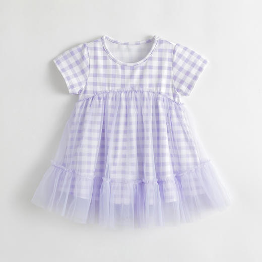 马克珍妮夏装新款 女童趣味满印网纱拼接连衣裙230658 商品图2