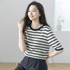 火桐hooton 自在舒适 条纹圆领针织短袖G223 商品缩略图4