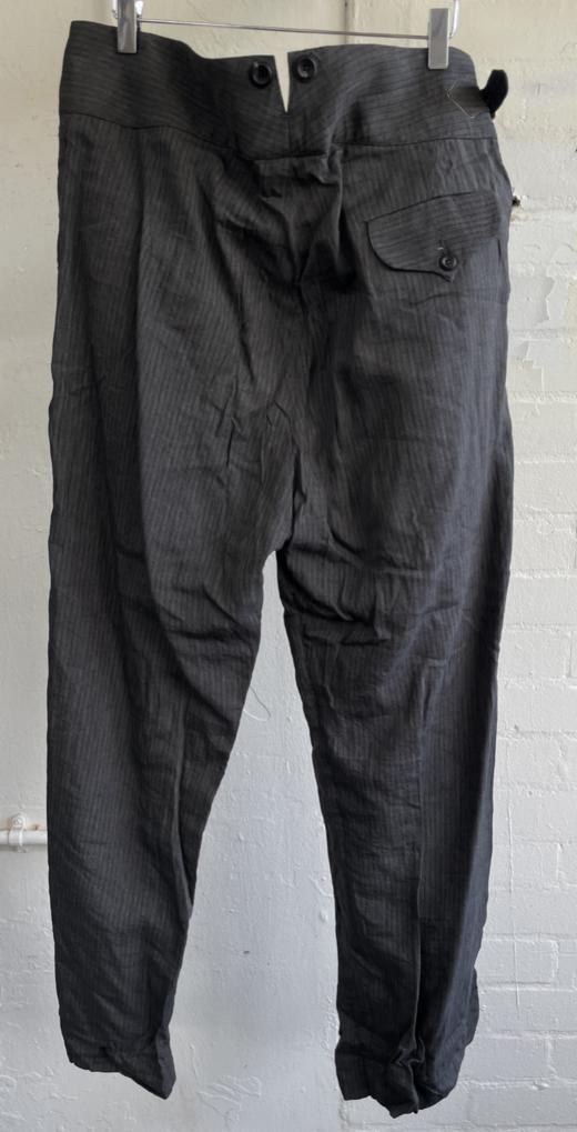 John Alexander Skelton灰棕条纹意织棉麻FILIGREE长裤 商品图14