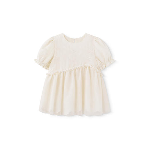 英氏儿童衬衫夏季透气可爱女童短袖上衣泡泡袖衬衫裙2025新款上衣 商品图4