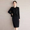 IWY/高级感黑色西装连衣裙两件套女春季新款简约职业套裙C2206+Q1257 商品缩略图1