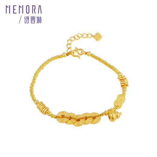 足金五帝币手链 五帝钱葫芦财源滚滚黄金钱币手链【按克计价黄金1】MEMORA诗普琳GB301401 商品图1