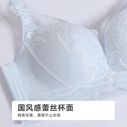 都市丽人自然舒适B杯常规内衣薄蕾丝树脂胶圈常规文胸LBH1M3 商品图4
