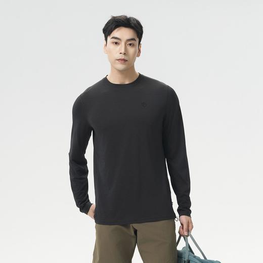 北极狐 男士户外休闲长袖T恤衫 2025春夏宽松徒步运动衣12600214 商品图1
