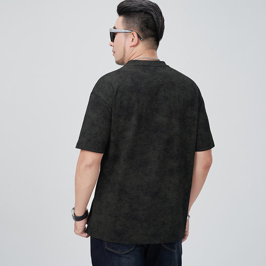 【DMH】大依优型大码男装圆领短袖T恤休闲宽松加肥加大潮流胖子上衣 商品图3