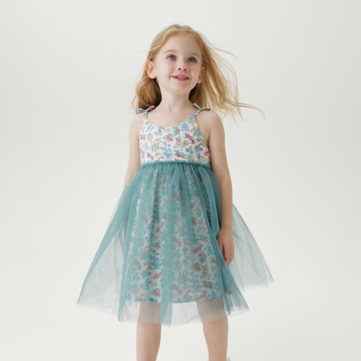 【马克珍妮 芦芙】新款夏装 女童网纱蝴蝶结吊带连衣裙230956 商品图2