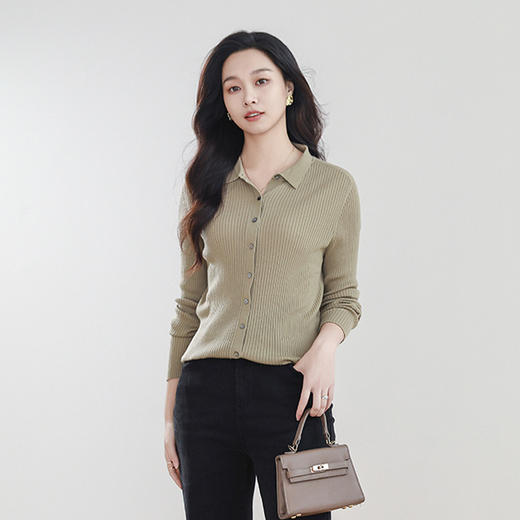 火桐hooton 轻启秋日 羊毛针织POLO衫G100 商品图3