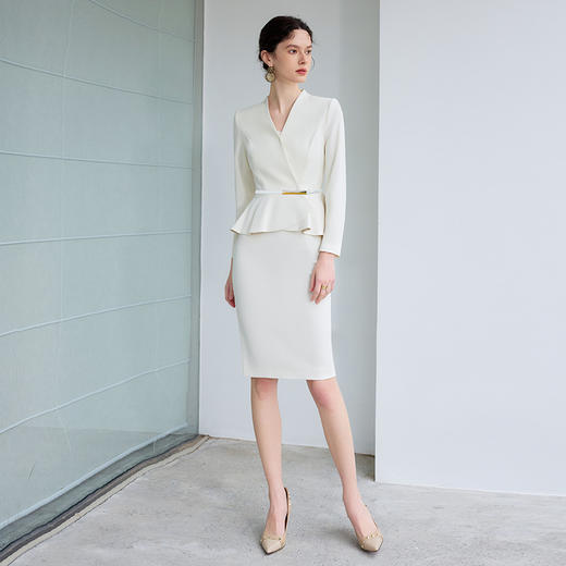 IWY/气质小香风西装套裙女春季长袖播音上镜职业装美容院工作服CS1864 商品图1