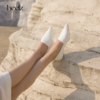 heelz设计师手工鞋履 ｜防污环保 牛皮尖头小白鞋 1.5公分 商品缩略图1