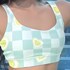 【126元任选2件】跃牌【漫西】系列 网红个性时尚撞色格瑜伽服背心女带胸垫健身运动内衣文胸Y267 商品缩略图5