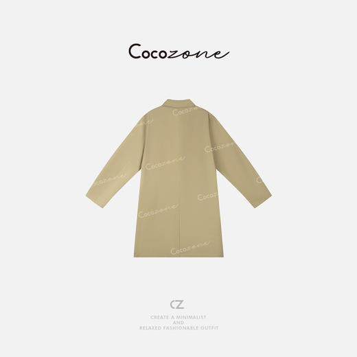 COCO ZONE 休闲刺绣设计感翻领单排扣长款外套CD2A0250 商品图1