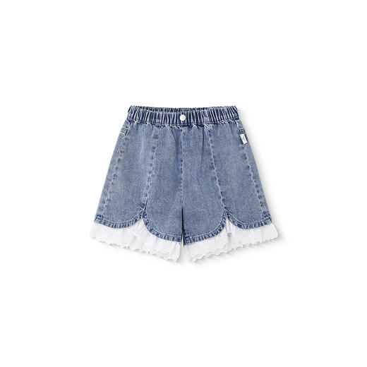 英氏儿童裤子夏季宽松纯棉牛仔裤中大童短裤透气女童裤子2025新款 商品图4