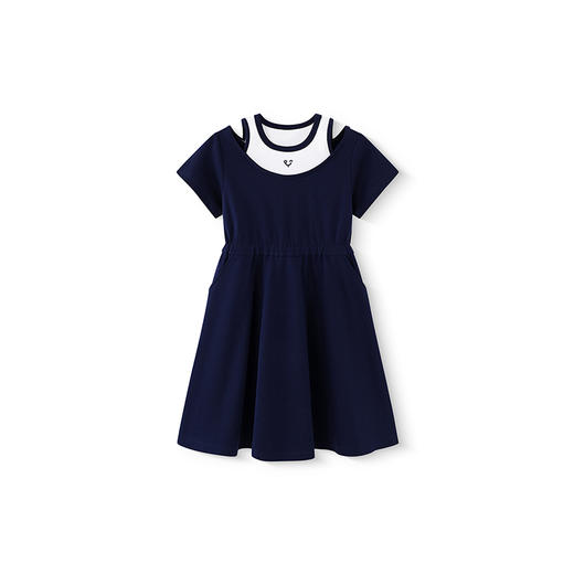 英氏儿童裙子活力假两件女童连衣裙夏季透气纯棉女童裙子2025新款 商品图4