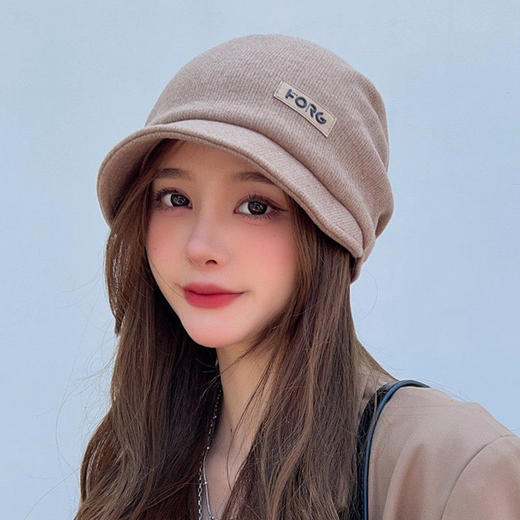 网红渔夫帽子春秋款潮款女时尚大头围春季新款短帽檐堆堆帽显脸小 商品图2