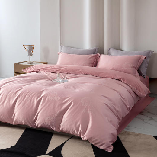 水星家纺 全棉提花四件套-耀·桃花落尽200*230cm 商品图2