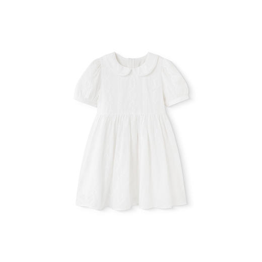 英氏女童裙子夏季短袖透气女连衣裙甜美纯棉公主裙2025新款小白裙 商品图4