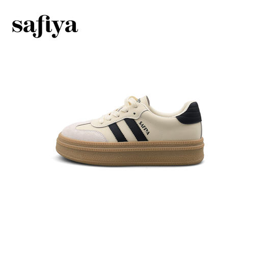 Safiya/索菲娅2025学院风拼色百搭低帮休闲复古绒面厚底德训鞋SFD1112099 商品图1