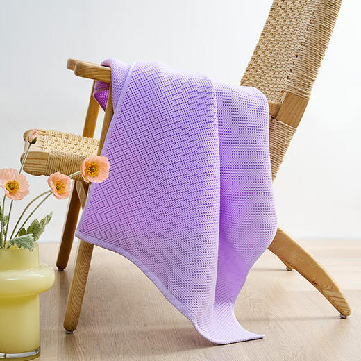 彤橙富安娜（FUANNA)清韵系列素色纯棉蜂窝毛方浴三件套(紫) 商品图1