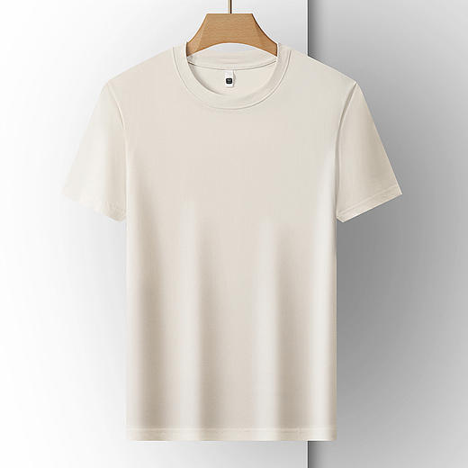 【桑蚕丝】【DKP】大依优型大码圆领T恤轻奢休闲纯色短袖男宽松T恤上衣胖子 商品图6