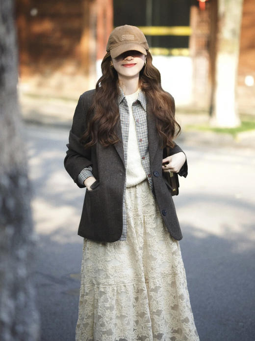 【百图lulu定制】【花非花蕾丝裙】蕾丝刺绣 花边摆 蕾丝长裙 商品图5