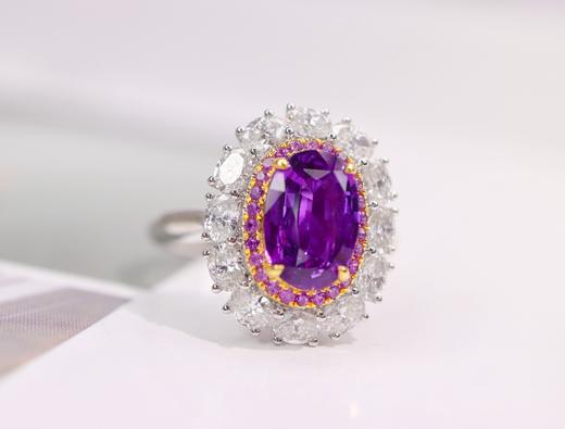 2.2ct刻面紫蓝宝戒指 商品图0