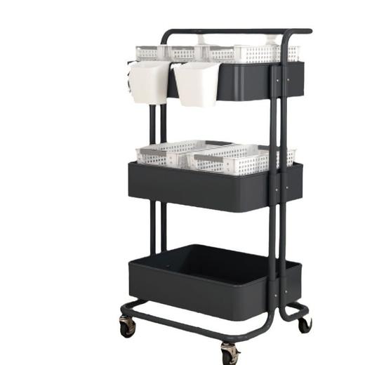 可移动置物架厨房储物架客厅零食小推车多功能卫生间浴室床头架 商品图4