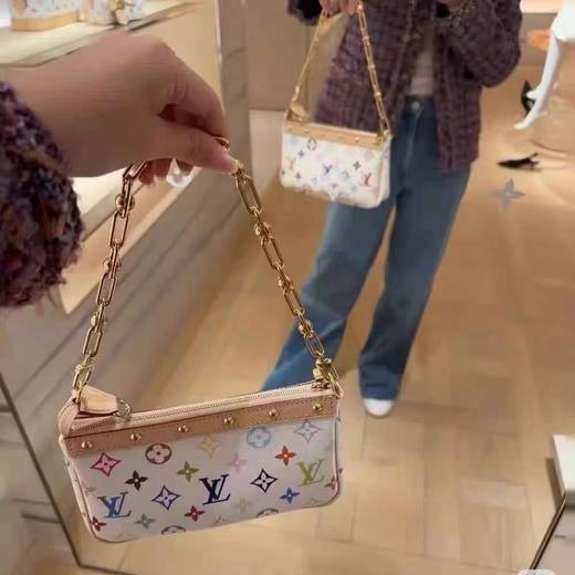 新款现货秒发    驴家白三彩村上隆再版系列PochetteAccessoires手袋链条小包（HH） 商品图4