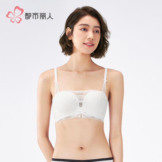 都市丽人自然舒适B杯常规内衣中厚蕾丝树脂胶圈常规文胸LBH1M2 商品图1