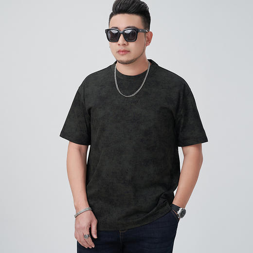 【DMH】大依优型大码男装圆领短袖T恤休闲宽松加肥加大潮流胖子上衣 商品图2