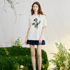 两三事 日光花房 2025春季新款休闲绣花棉质短袖t恤女宽松上衣 商品缩略图1