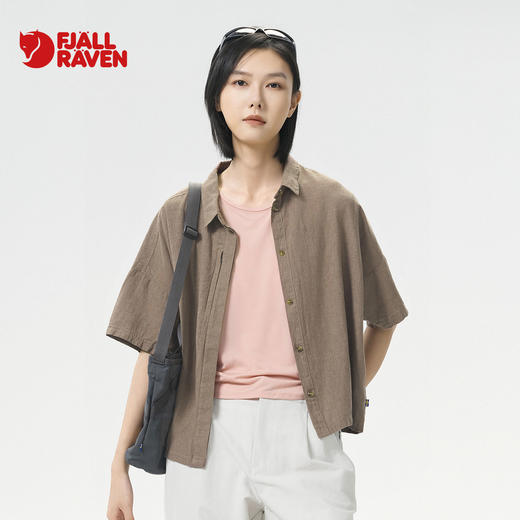 北极狐 女户外运动短袖衬衫 2025新款汉麻春夏休闲衬衣14600200 商品图0