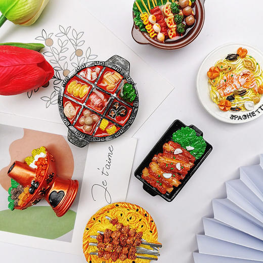 3D立体特色菜地方小吃食物冰箱贴磁冰箱门装饰品吸铁石仿真玩食跨 商品图2
