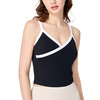 跃牌【海听系列】NULS 裸感拼接撞色修身带胸垫瑜伽服前交叉吊带运动健身背心XC58 商品缩略图4