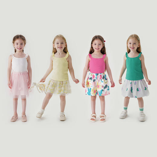 marcjanie马克珍妮夏装 女童木耳边针织吊带背心230879 商品图1