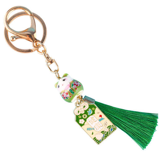 古风陶瓷招财猫挂件 卡通可爱钥匙扣包包手机挂绳国风创意小礼品 商品图4