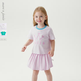 【科技凉感面料】马克珍妮夏装 女童字母短袖T恤230857