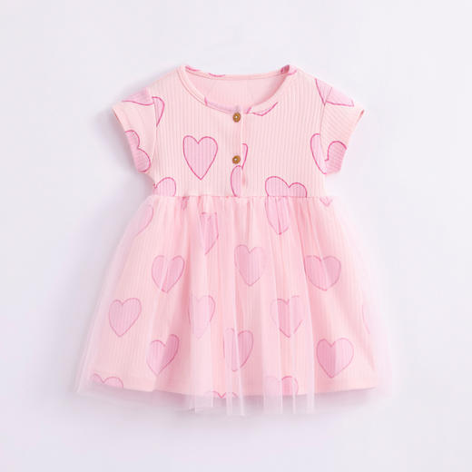 马克珍妮夏装女童弹力针织网纱连衣裙 儿童裙子230865 商品图3