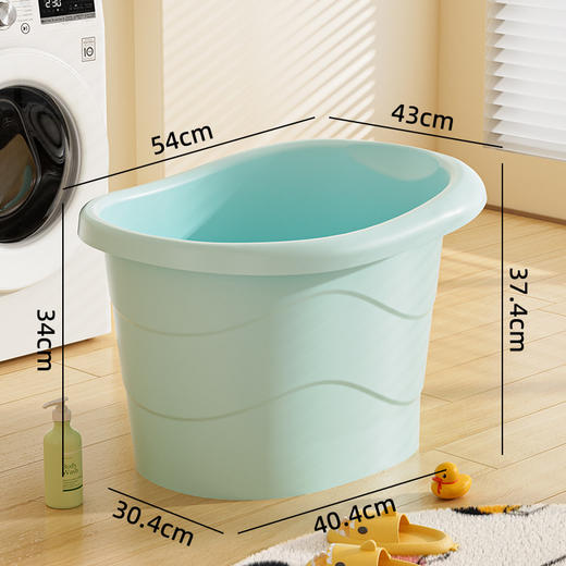 【双层锁温洗澡桶，尽享沐浴时光】儿童塑料沐浴桶 可坐儿童洗澡盆 宝宝加厚卫生间泡澡大浴桶 婴儿浴盆-QQ 商品图5