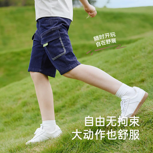 英氏儿童裤子夏季百搭休闲牛仔裤中大童中裤透气男童裤子2025新款 商品图2